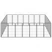 24-Panel Dog Playpen Black 50x100 cm Powder-coated Steel
