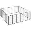 24-Panel Dog Playpen Black 50x100 cm Powder-coated Steel