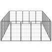 24-Panel Dog Playpen Black 50x100 cm Powder-coated Steel