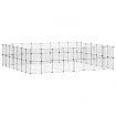60-Panel Pet Cage with Door Black 35x35 cm Steel
