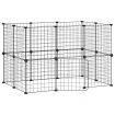 20-Panel Pet Cage with Door Black 35x35 cm Steel