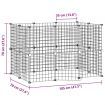 20-Panel Pet Cage with Door Black 35x35 cm Steel