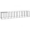 Dog Kennel Black 6.05 m² Steel