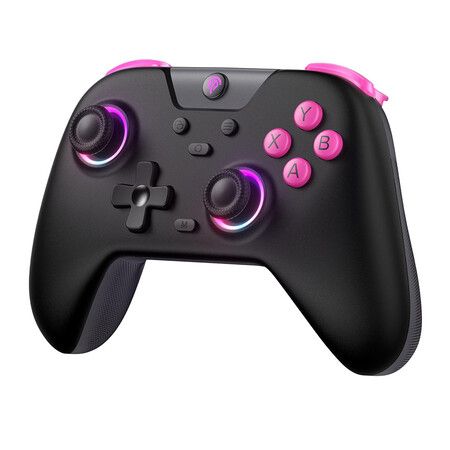 2.4G Controller for PC, Steam, Switch with Hall Triggers, Hall Joysticks and RGB Light, Black