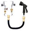 100FT Expandable Garden Hose with 8-Function Spray Gun Durable Retractable Flexible for Car Wash Gardening And More Compatible with Brass Connectors