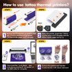 Tattoo Thermal Printer A4 Portable, Bluetooth Wireless USB Inkless Printing Includes 10 Free Tattoo Transfer Papers