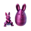 6pcs Movable Joint 3D Printed Bunny Egg Set Rabbit Fidget Toy with Egg Easter Decor.