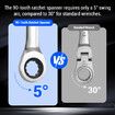 17pcs Wrench Spanner Set Metric Ratchet 90 Tooth Gear Hand Ratcheting Tool Kit Nickle Plating CRV Steel with Storage Pouch