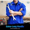 17pcs Wrench Spanner Set Metric Ratchet 90 Tooth Gear Hand Ratcheting Tool Kit Nickle Plating CRV Steel with Storage Pouch