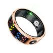 Smart Ring Color Screen Men Women Smart Touch Fitness Ring Multi-Modes Fitness Tracker Rate Pedometer Sleep Monitoring Size 11 Color Gold