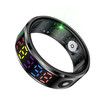 Smart Ring Color Screen Men Women Smart Touch Fitness Ring Multi-Modes Fitness Tracker Rate Pedometer Sleep Monitoring Size 10 Color Black