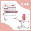 Children Desk Chair Set Kids School Student Study Table Ergonomic Height Adjustable Tilt Desktop Storage Drawer Book Shelf Furniture Writing Drawing