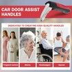 2 Pcs Car Door Assist Handle, Vehicle Support Handles, Portable Automotive Car Handle Assist for Elderly and Car Emergency Tool (Red)