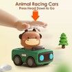 Press to Go Car Toys,Animal Racing Cars,Infant Play Vehicle Set,Push Go Friction Car Toys,Birthday Gifts,Age3+