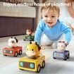 Press to Go Car Toys,Animal Racing Cars,Infant Play Vehicle Set,Push Go Friction Car Toys,Birthday Gifts,Age3+