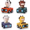 Press to Go Car Toys,Animal Racing Cars,Infant Play Vehicle Set,Push Go Friction Car Toys,Birthday Gifts,Age3+