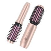Cordless Hair Curling Iron Brush 3-in-1 Portable Wave Curling Wand, 1.5 Inch Ionic Heated Brush,USB Rechargeable Hair Curler, 1 Pack-Pink