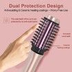 Cordless Hair Curling Iron Brush 3-in-1 Portable Wave Curling Wand, 1.5 Inch Ionic Heated Brush,USB Rechargeable Hair Curler, 1 Pack-Pink