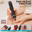 2in1 Rechargeable Electric Callus Remover for Feet Pedicure Manicure Tool Cordless USB Foot File Kit with Sandpaper Discs(Black)
