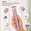 2in1 Rechargeable Electric Callus Remover for Feet Pedicure Manicure Tool Cordless USB Foot File Kit with Sandpaper Discs(Pink)