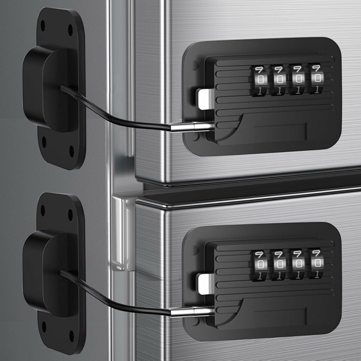 2 Pack Refrigerator Door Lock with Password, Child Proof Door Lock for Kitchen Refrigerator, Cabinets and Drawers, Closets, Windows (Black)