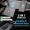 3 in 1 Wireless CarPlay Adapter 2025 Upgraded,Wireless CarPlay and Android Auto Adapter Built in Netflix YouTube Support TF Card,Factory Car Play Video Box