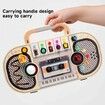 Busy Board Montessori Toys for Kids, Wooden Sensory Toys with LED Light, Switches, Music, Labyrinth, Adjust Volume, Learning Travel Toys for 3+ Year Old