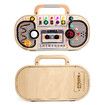 Busy Board Montessori Toys for Kids, Wooden Sensory Toys with LED Light, Switches, Music, Labyrinth, Adjust Volume, Learning Travel Toys for 3+ Year Old
