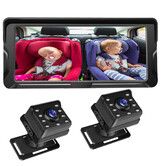 6.8inch 2Kids Baby Car Camera  Ultrawide Display  Dual Cameras Rear View Backseat Camera HD 1080P  full-colour HD cameras   infrared night vision
