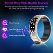 Smart Ring with Display Screen & Touch Button,Bluetooth Connection for Women Men,Fitness Tracker Sleep Monitoring Waterproof(Gold-9#)