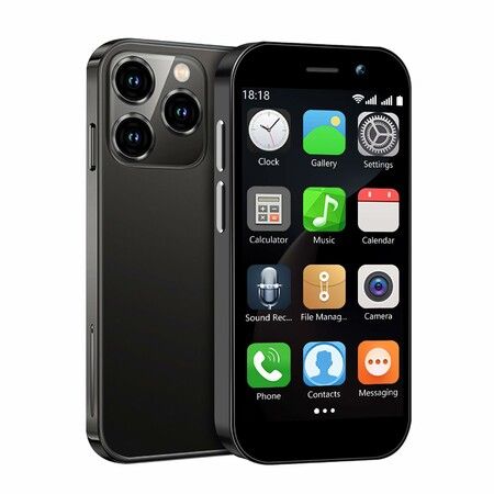 Mini Phone 4G Mini Smartphone 3.0In Touch Screen Compact Mobile Phone,2000mAh Battery Cell Phone with Dual SIM Quad Core Face ID GPS 2GB+16GB Black