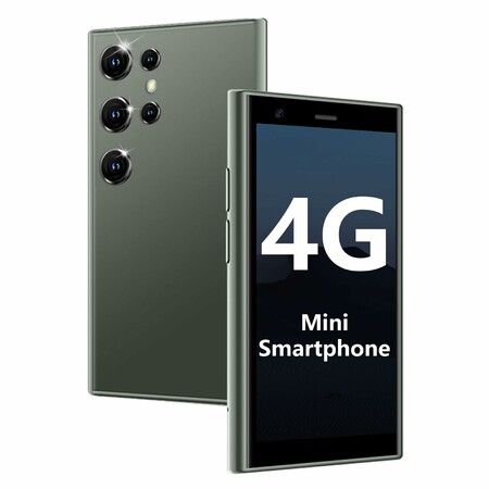Mini Smartphone 4G Unlocked Smart Phone 3.0In HD Touch Screen Cell Phone 2000mAh Battery Dual SIM Little Mobile Phone with Face ID Kids Cellphone Green