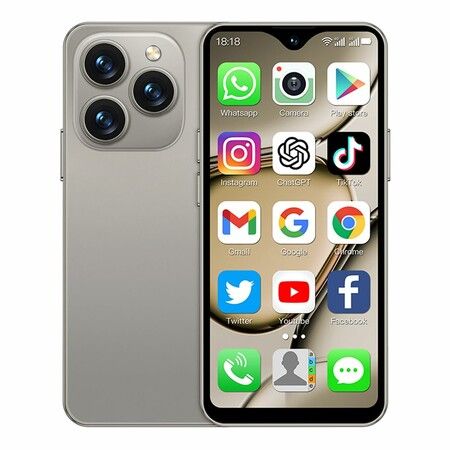 Mini 4G Smartphone Unlocked,4.3 Inch Full Screen Dual Sim Quad Core Mini Phone Premium Phone Small Smartphone Pocket Cellphone XS18PM (Grey)