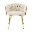1 Artiss Dining Chair Velvet Armchair Beige