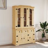 Highboard Corona Brown 112x43x196 cm Solid Wood Mexican Pine