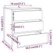 3 Piece Sideboard Black Engineered Wood