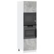 Microwave Cabinet Concrete Grey 60x57x207 cm Engineered Wood