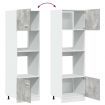 Microwave Cabinet Concrete Grey 60x57x207 cm Engineered Wood