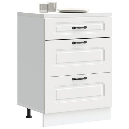 Kitchen Base Cabinet Kalmar White Engineered Wood