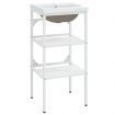 Bathroom Washbasin Frame with Built-in Basin White Iron