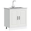 Sink Base Cabinet Kalmar White 80x46x81.5 cm Engineered Wood