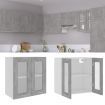 Hanging Glass Cabinet Concrete Grey 60x31x60 cm Engineered Wood