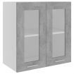 Hanging Glass Cabinet Concrete Grey 60x31x60 cm Engineered Wood