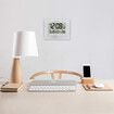 Digital Wall Clock Atomic Desk Alarm Large Display Battery Operated Bedroom Office Indoor Temperature Color Silver