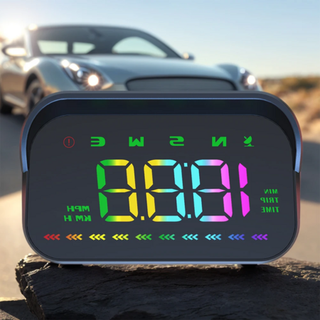 Car HUD Head Up Display USB Power Supply Windshield Projector Overspeed Warning System Windshield Projection Speedometer