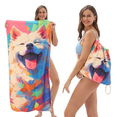 Quick Dry Pool Towels,2 in 1 Beach Towel Absorbent Camping Towels Fold in a Bag Storage Bag,Foldable,For Pool,Bathroom,Camp