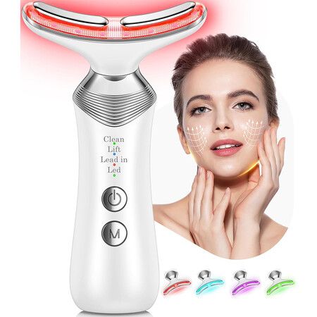 Face and Neck Massager, LED Facial Massager for Skin Care, Multifunctional Beauty Massager Tools