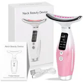 Neck Face Massager, 7 Color Portable Facial Massager for Enhanced Face, Neck and Shoulder Care with Vibrating and Warming Function