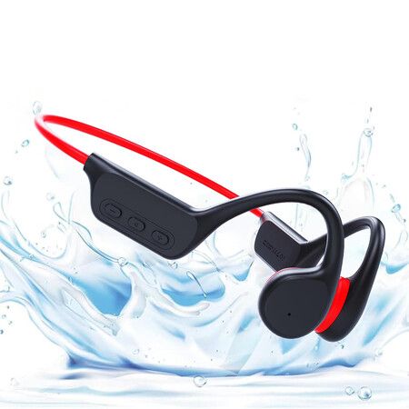 Bone Conduction 5.3 Headphones Open Ear IPX8 Waterproof Earbuds for Swimming with Mic Built-in 32G MP3 Underwater Sport Headset
