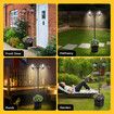 186cm Solar Led Light Post Planter Outdoor Street Garden Security Pole Lamp Driveway Pathway Patio Yard Energy Powered Pillar Lantern Double Lights